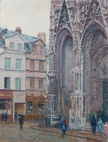 Cathedrale De Rouen Oil Painting by Adrien Segers