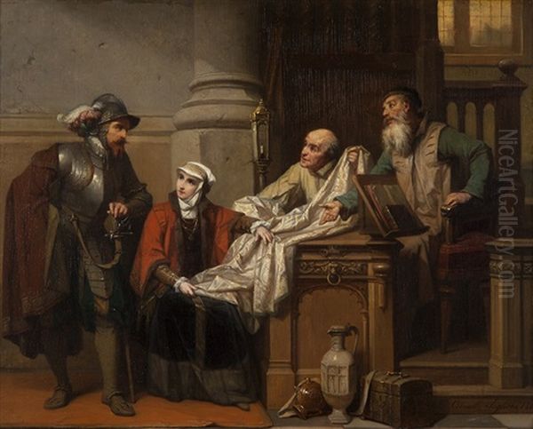 Le Marchand De Draps Oil Painting by Cornelius Johannes Adrianus Seghers