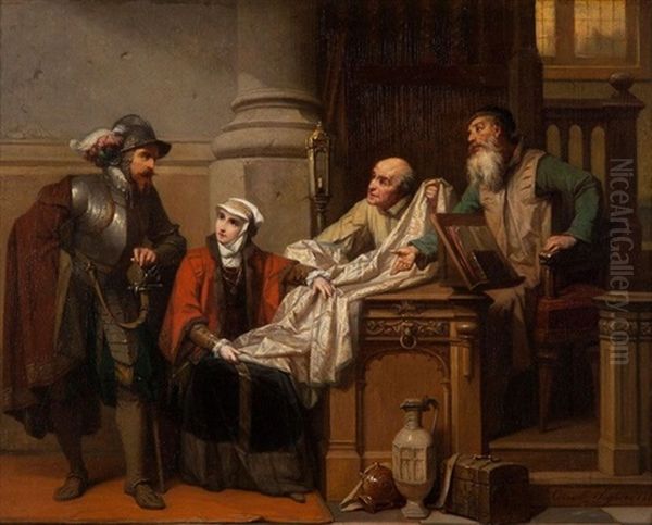 Le Marchand De Draps Oil Painting by Cornelius Johannes Adrianus Seghers