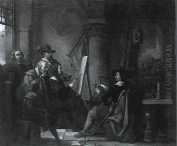 Im Atelier Des Portraitmalers Oil Painting by Cornelius Johannes Adrianus Seghers