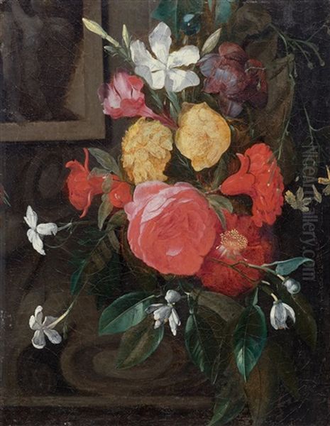 Pair Of Works: Still Lifes Of Flowers Oil Painting by Daniel Seghers