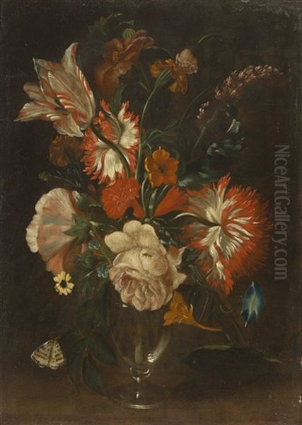 Pendants: Blumenstraus In Venezianischer Glasvase Oil Painting by Daniel Seghers