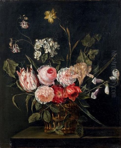 Corbeille De Fleurs Sur Un Entablement Oil Painting by Daniel Seghers