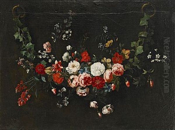 Blomsterstilleben Oil Painting by Daniel Seghers