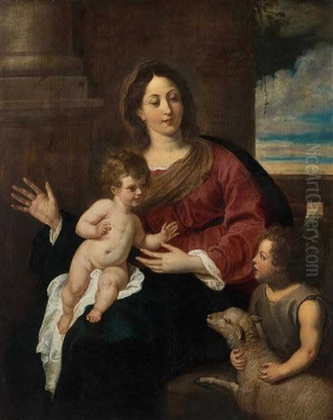 La Vierge A L'enfant Avec Saint Jean-baptiste Oil Painting by Gerard Seghers