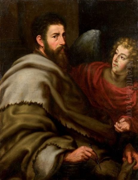 Saint-matthieu Et L'ange Oil Painting by Gerard Seghers