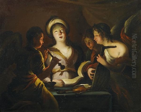 Die Engel Musizieren Mit Der Heiligen Cacilie Oil Painting by Gerard Seghers