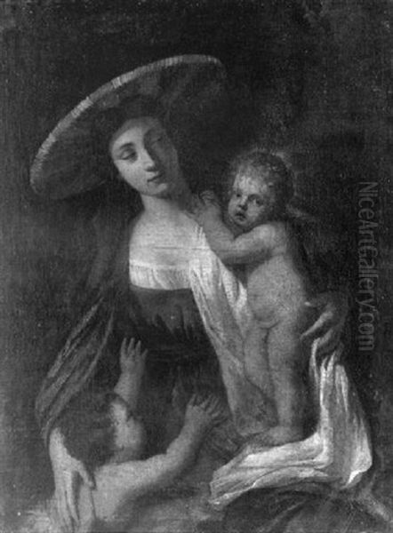 La Vierge A L'enfant Avec Saint Jean-baptiste Oil Painting by Gerard Seghers