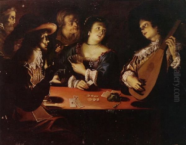 The Card Players Oil Painting by Gerard Seghers