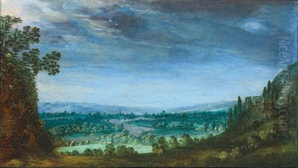 Weite Landschaft Mit Stadt In Der Ferne Oil Painting by Hercules Seghers