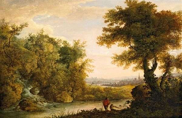 Flusslandschaft Mit Anglern Oil Painting by Hercules Seghers