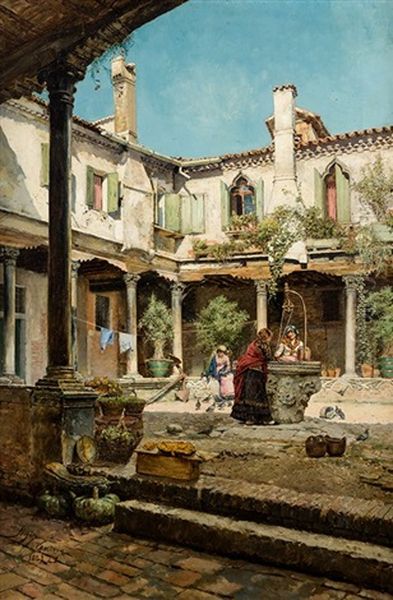 Patio Veneciano Oil Painting by Mamerto Segui Arecharala