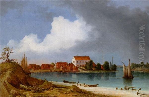 Tullhuset I Sandhamm Oil Painting by Elias Sehlstedt