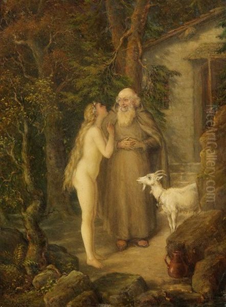 Nymphe Und Einsiedler Oil Painting by Wilhelm Seib