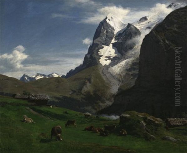 Auf Der Alm Oil Painting by Carl Seibels