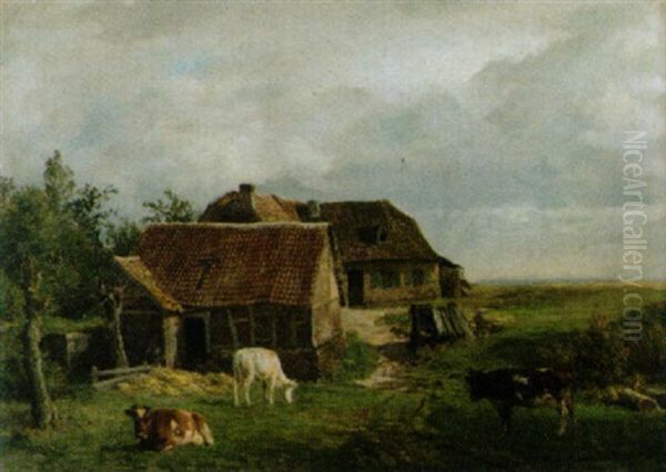 Feldlandschaft Mit Altem Bauernhaus Oil Painting by Carl Seibels