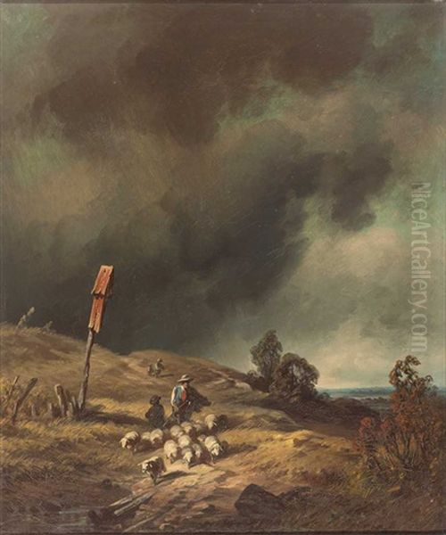 Vor Dem Sturm Oil Painting by August Seidel