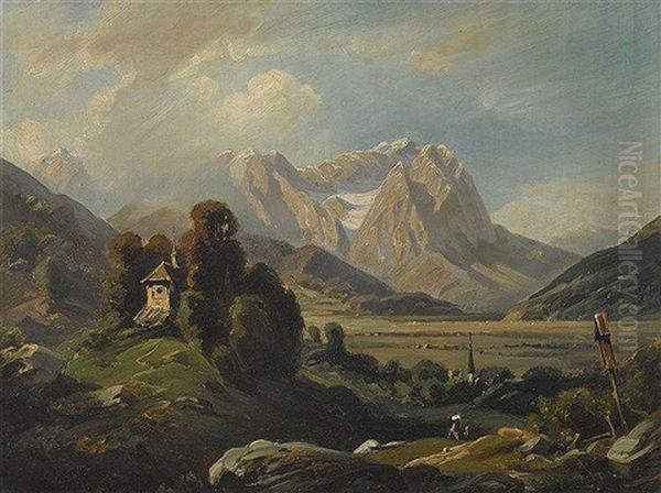 Blick Auf Die Waxensteine Oil Painting by August Seidel