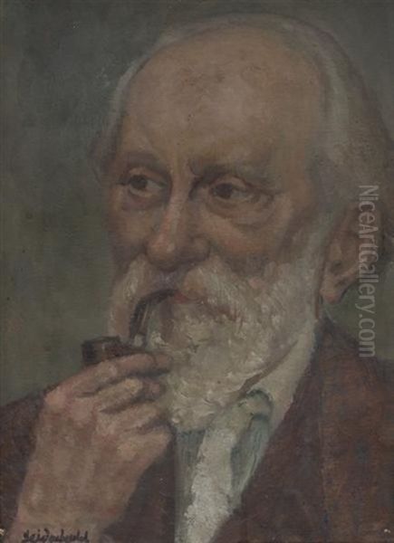 Portrait Of A Man With A Pipe Oil Painting by Efraim Seidenbeutel