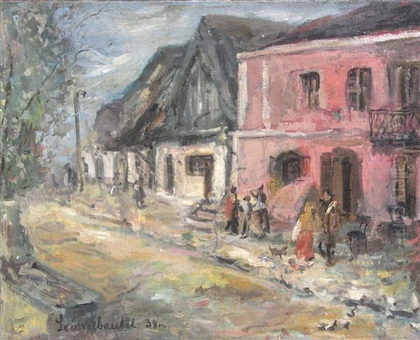 Ulica W Miasteczku Oil Painting by Efraim Seidenbeutel