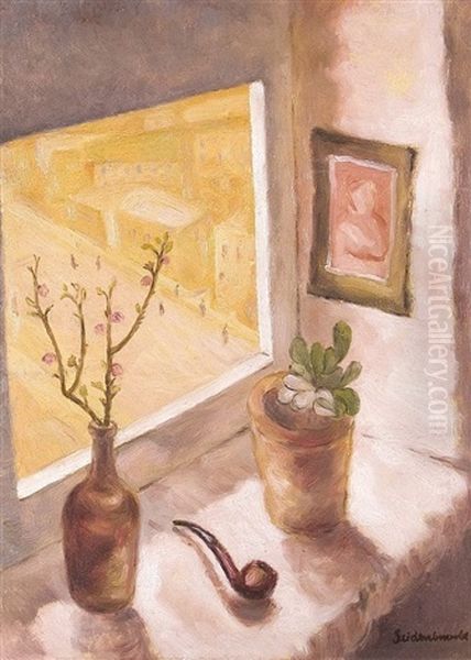 Stilleben Am Fenster Oil Painting by Efraim Seidenbeutel