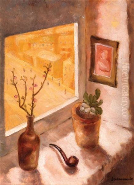 Plants On The Windowsill by Efraim Seidenbeutel