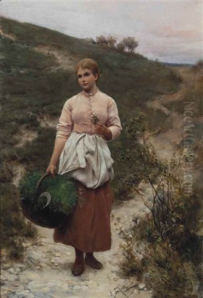 Picking Flowers Oil Painting by Alfred Seifert