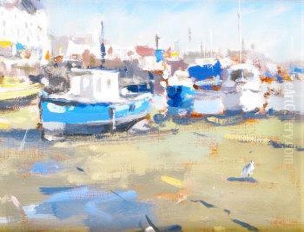 Study Of Boats Oil Painting by John Boyne