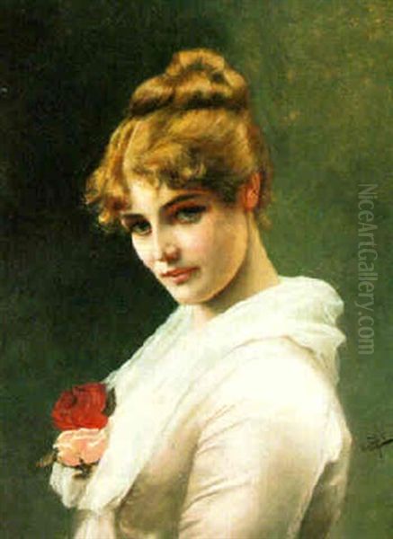 A Young Beauty Oil Painting by Alfred Seifert