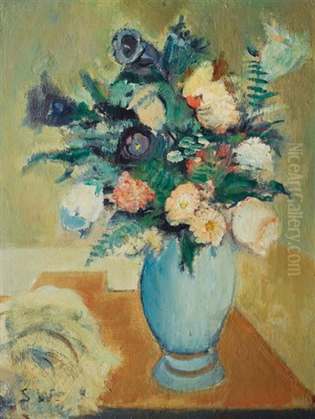 Bunch Of Flowers Oil Painting by Richard Seiffert-Wattenberg