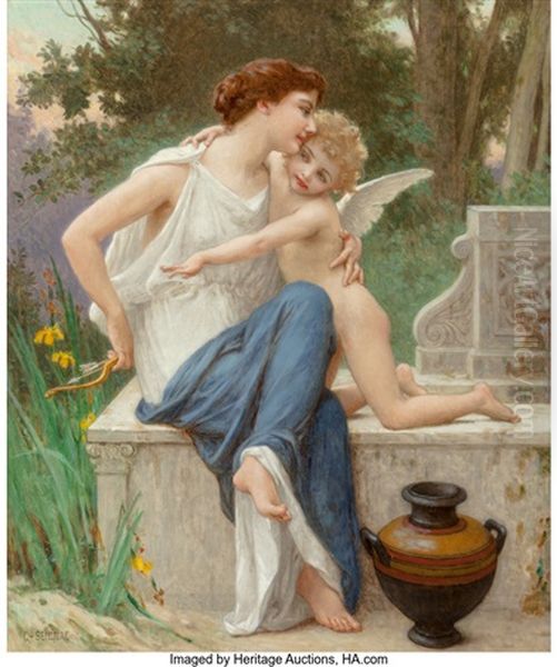 Disarming Cupid Oil Painting by Guillaume Seignac