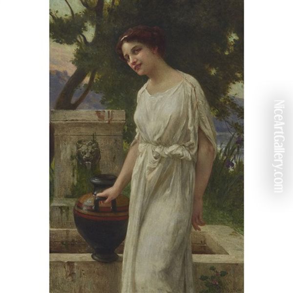 Neoclassic Beauty At The Well Oil Painting by Guillaume Seignac