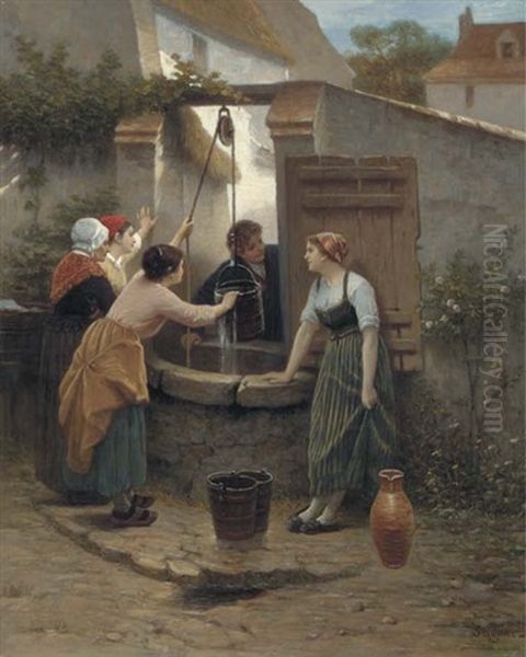 At The Well Oil Painting by Paul Seignac