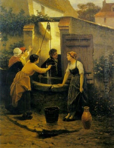 At The Well Oil Painting by Paul Seignac