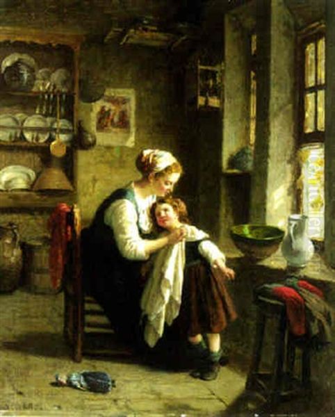 Motherly Concern Oil Painting by Paul Seignac