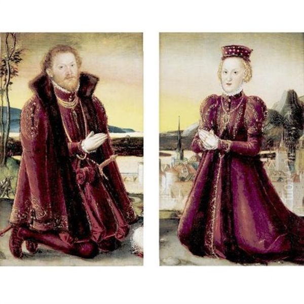 Portrait Of A Gentleman (+ Portrait Of A Lady; Pair) Oil Painting by Jakob Seisenegger