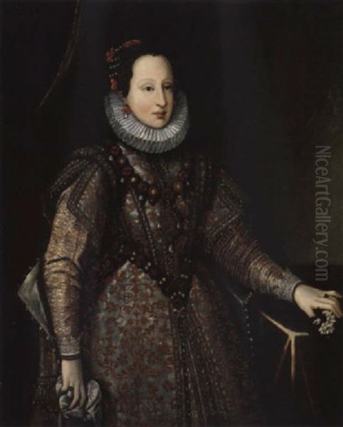 Bildnis Der Konigin Maria Von Ungarn Oil Painting by Jakob Seisenegger