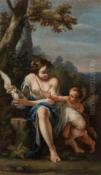 Venus Eloignant Une Colombe De Cupidon by Daniel (Joseph D.) Seiter