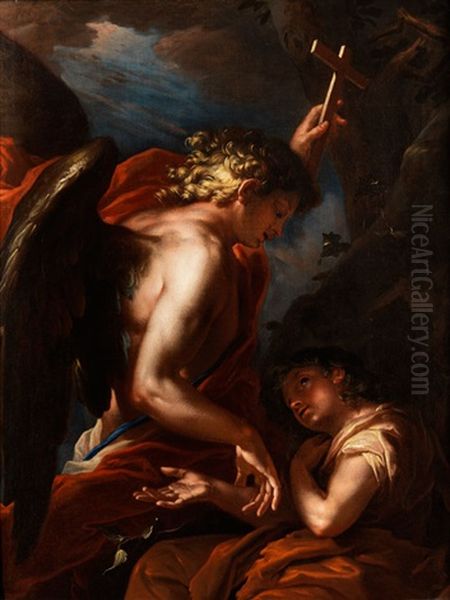 Tobias Und Der Engel Oil Painting by Daniel (Joseph D.) Seiter