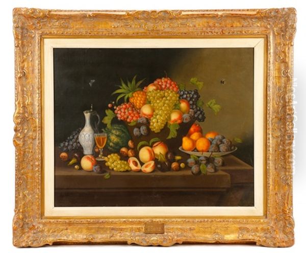 Still Life With Butterfly Oil Painting by Georg Seitz