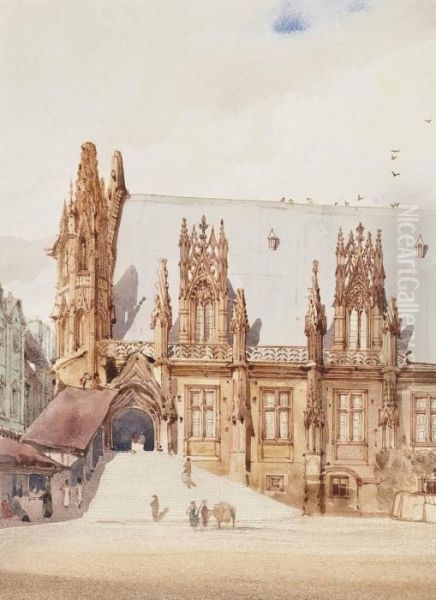 The Palais De Justice, Rouen, France Oil Painting by Thomas Shotter Boys