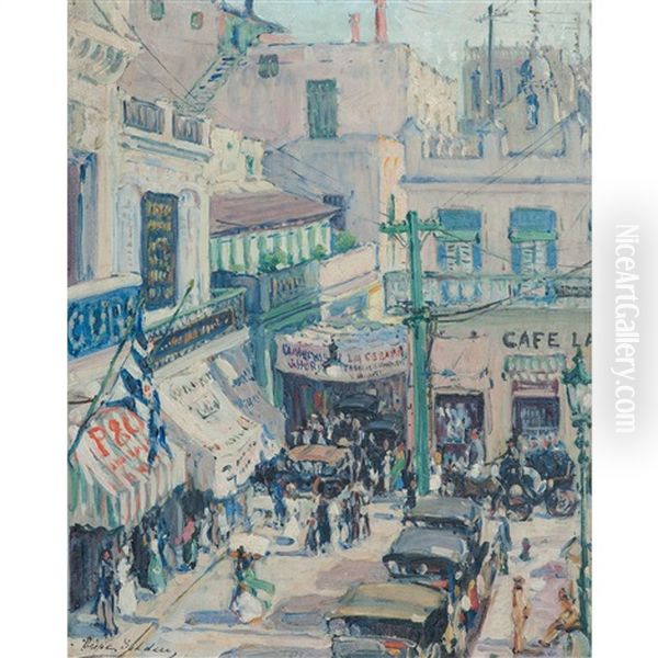 French City Street Oil Painting by Dixie Selden