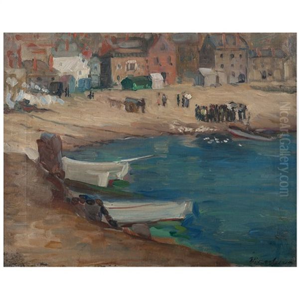 Harbor Scene Oil Painting by Dixie Selden