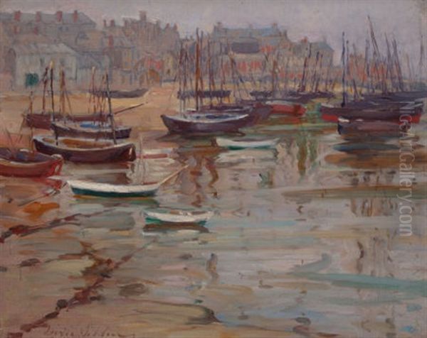 Breton Harbor Scene Oil Painting by Dixie Selden