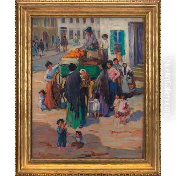 Street Vendor Oil Painting by Dixie Selden