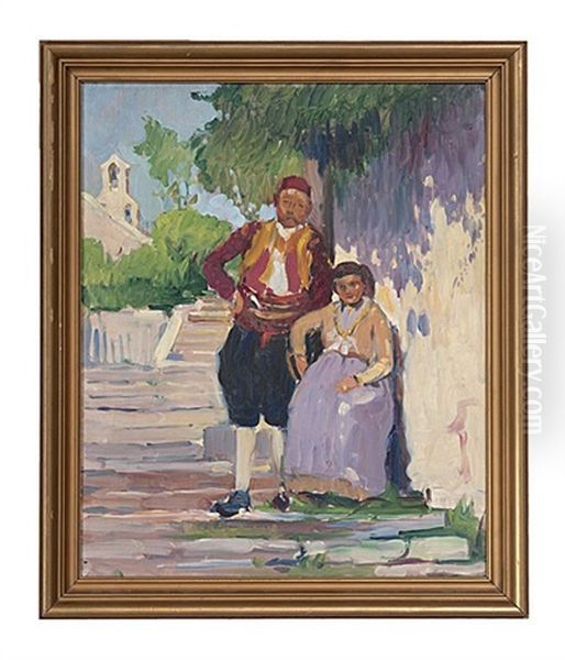 Portrait Of A Couple Oil Painting by Dixie Selden