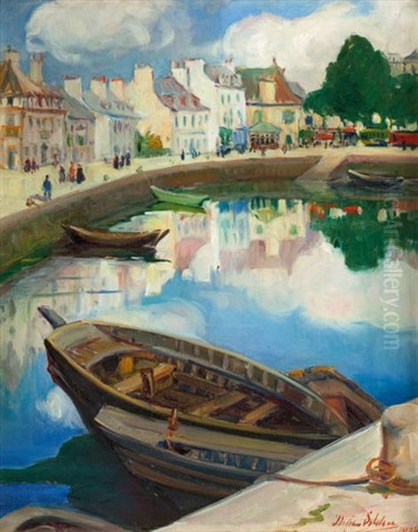 The Little Harbor, Concarneau, Brittany Oil Painting by Dixie Selden