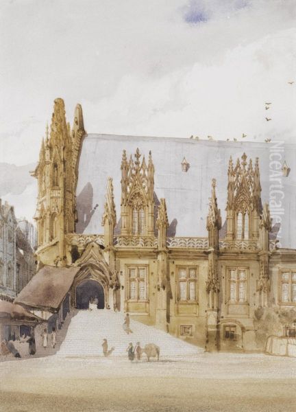 The Palais De Justice, Rouen, France Oil Painting by Thomas Shotter Boys