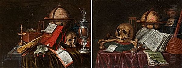 Memento Mori (pair) Oil Painting by Jacob Seldenslach