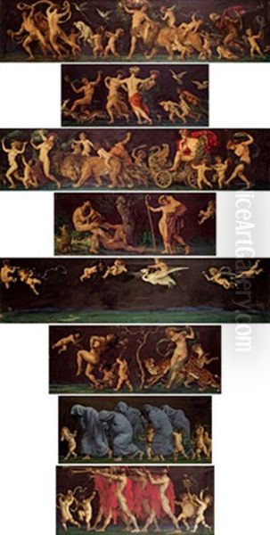 Fries Zur 2. Symphonie Von Franz Schmidt (in 8 Parts, Various Sizes) Oil Painting by Adalbert Franz Seligmann